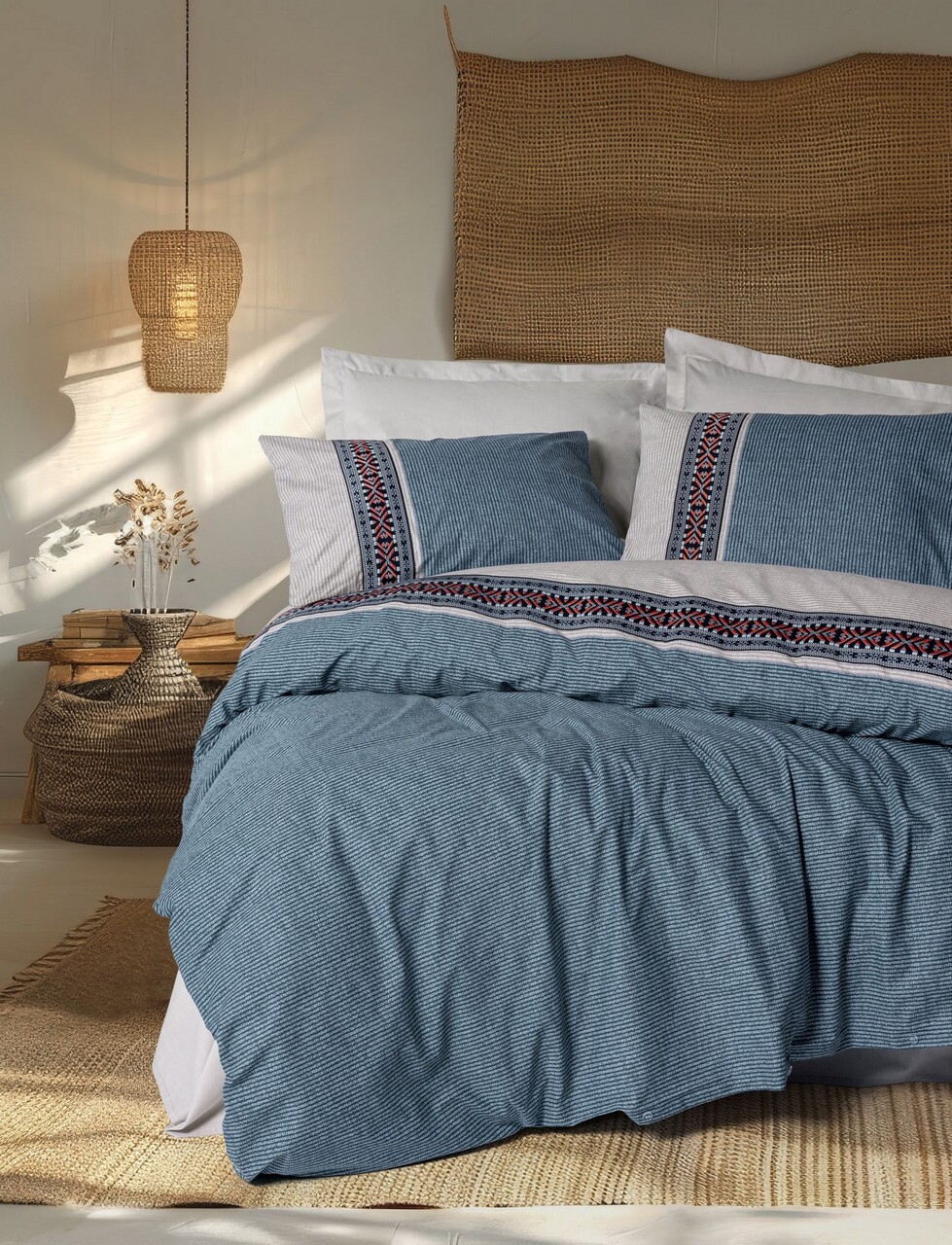 Lenjerie de pat dubla, L'essentiel Maison, Polku, Gri - imagine 3